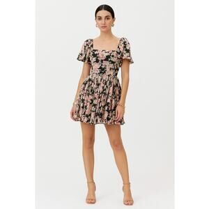 Maison Amory Mini Dress Small Black Pink NEW